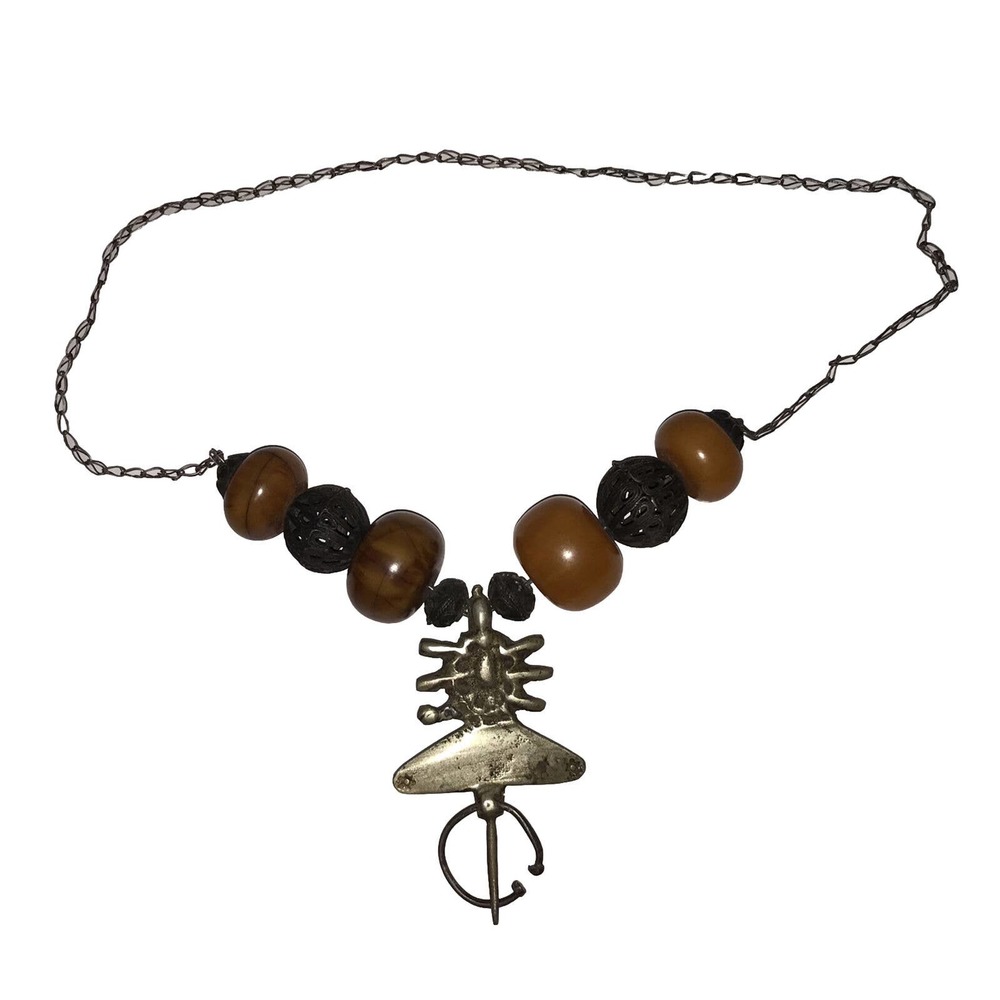 Vintage MoroccanNorth African Fibula Berber Necklace Pendant Theater movie Prop